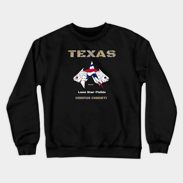 Corpus Christi Texas, Lone Star Fish Crewneck Sweatshirt by The Witness